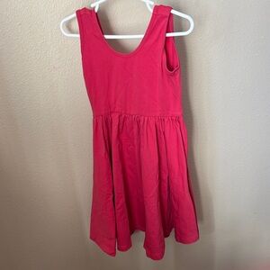 Girls' Sleeveless Bright Pink Everyday Cotton Dress